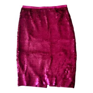 Etcetera Pink Sequin Knee-Length Pencil Skirt